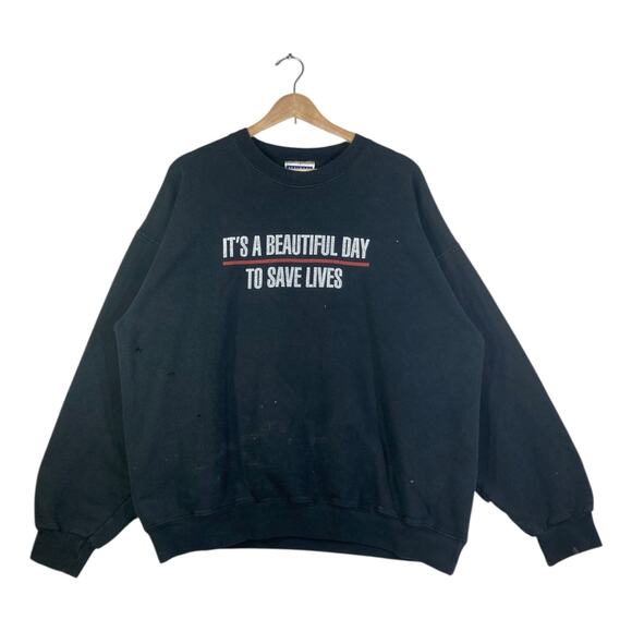 Vintage Grey’s Anatomy “It’s a Beautiful Day to Save Lives” Crewneck Large - Picture 1 of 7